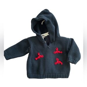 Lobsters!🦞 Purple Mountain- like new unisex 0-3 month old baby hooded sweater-